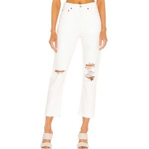 AGOLDE Riley White High Rise Straight Crop Jeans 29